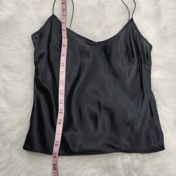 Massimo Black Elegant Layering Piece Sleek Versatile Silk Camisole Top Size P - Picture 11 of 11